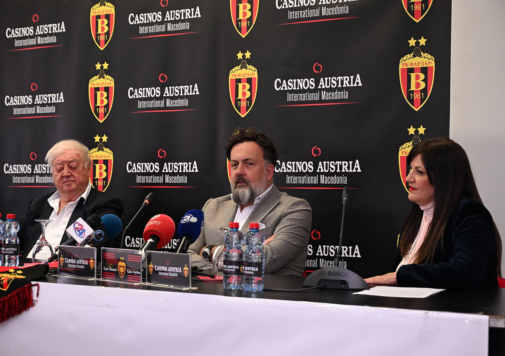 Касино Аустрија Интернешанал Македонија поддржувач на РК Вардар 1961